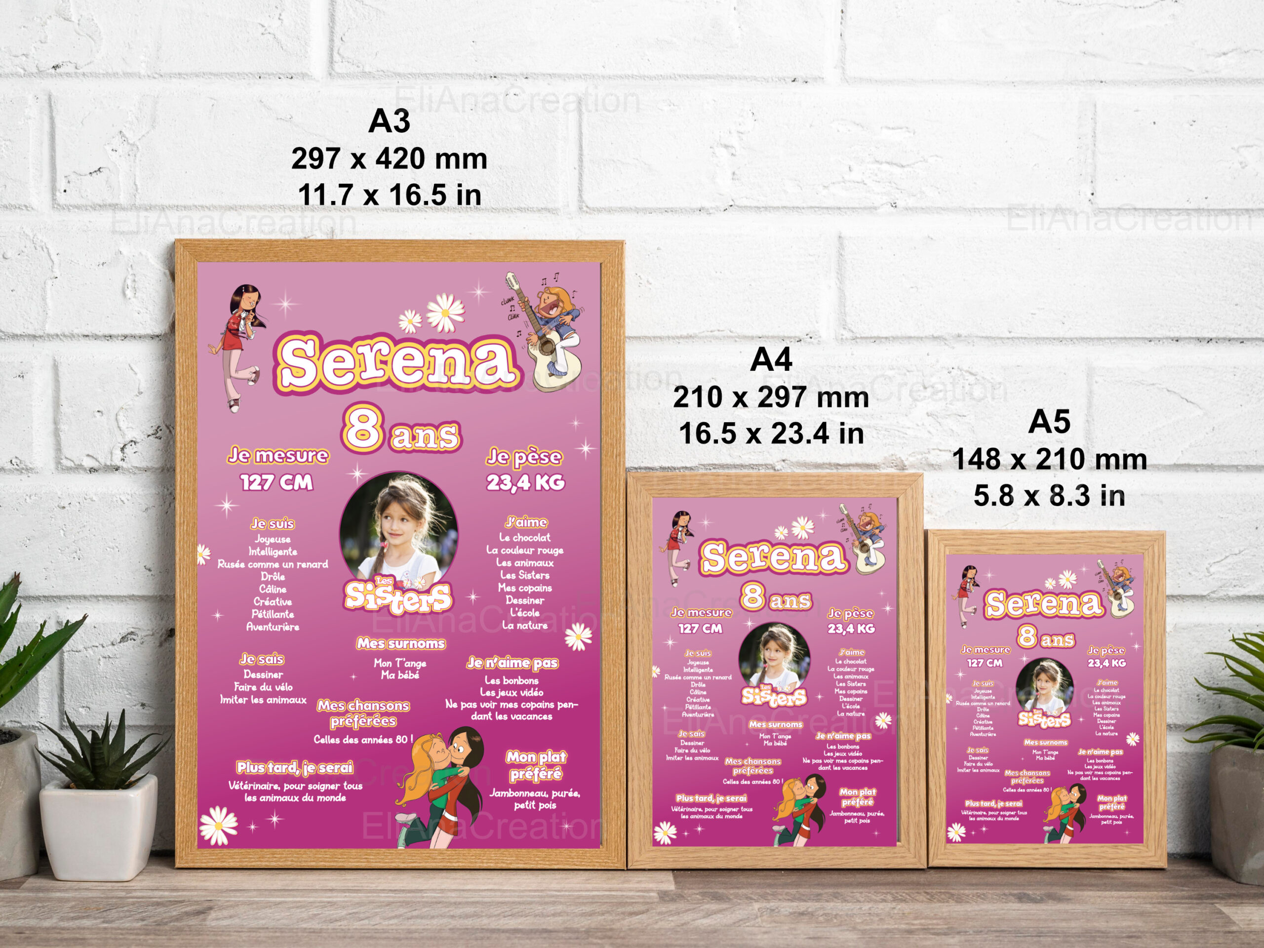 Affiche anniversaire - Thème Les Sisters