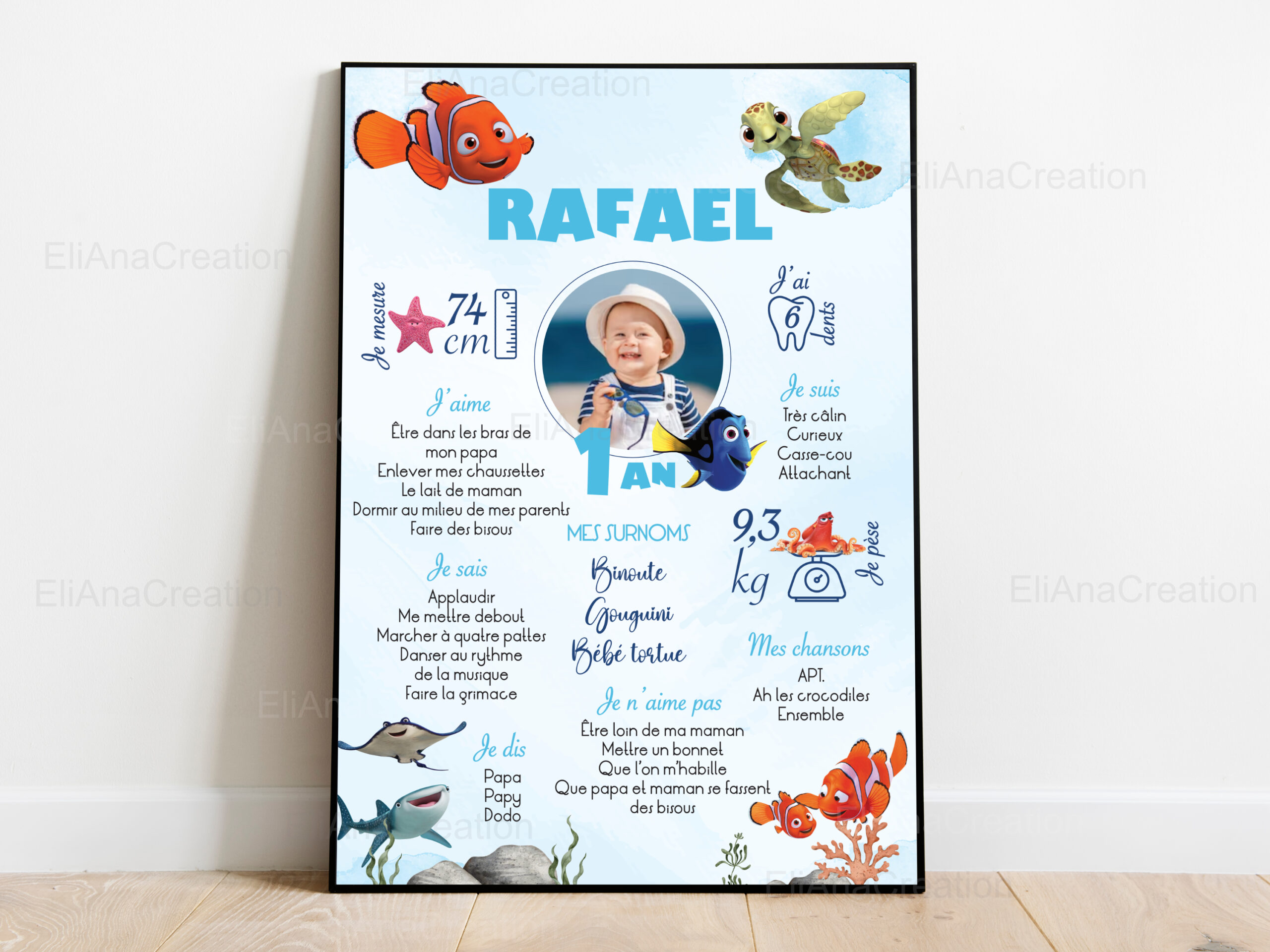 Affiche anniversaire - Thème Nemo