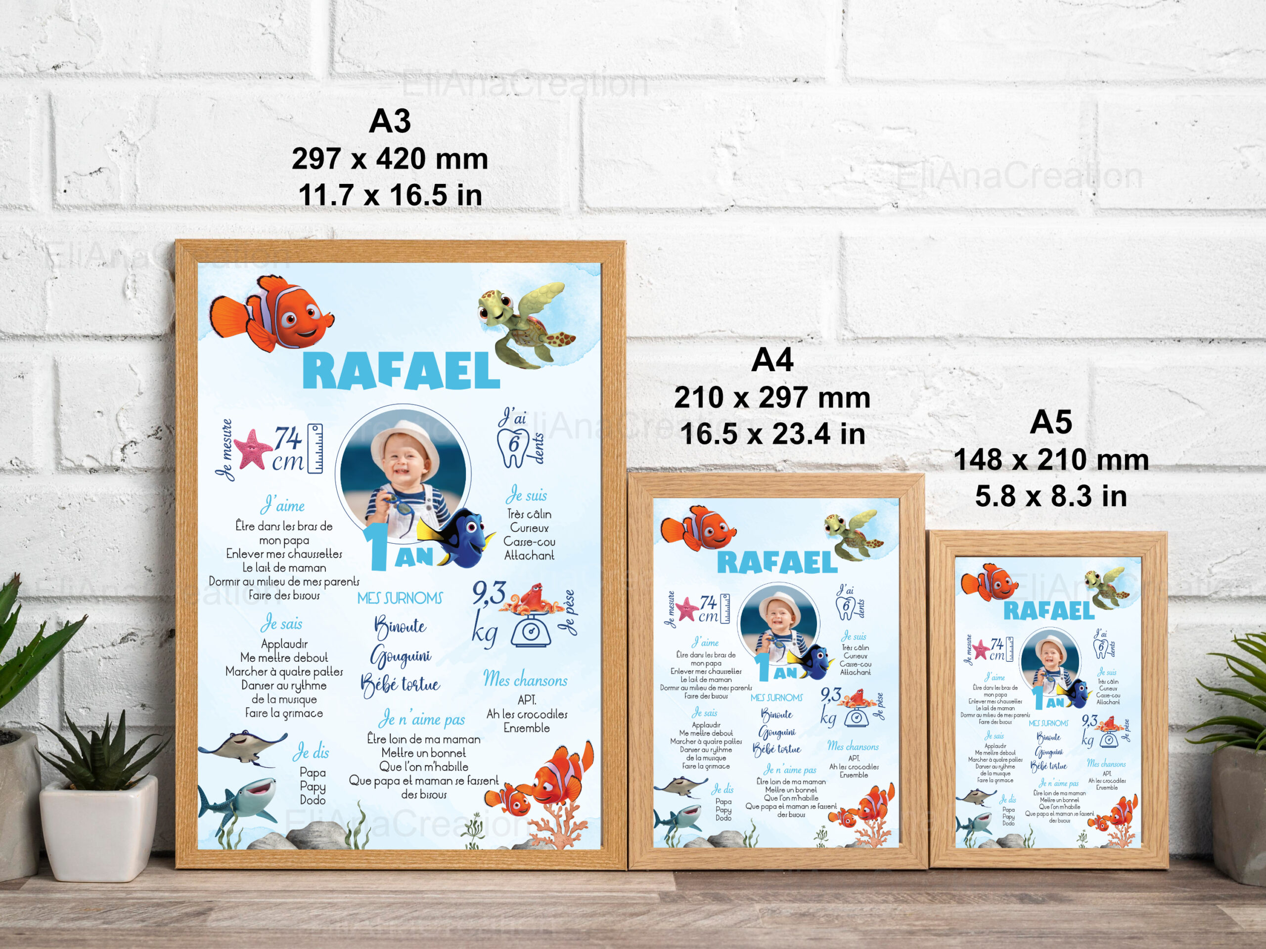 Affiche anniversaire - Thème Nemo