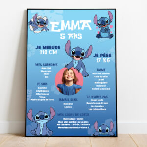 Affiche anniversaire - Thème Stitch