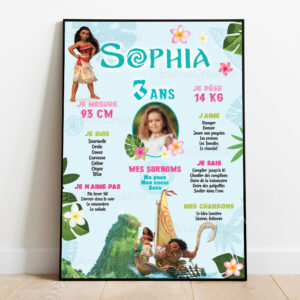 Affiche anniversaire - Thème Vaiana