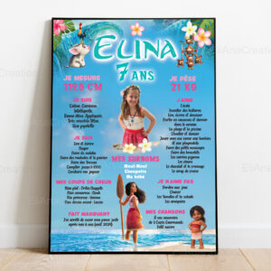 Affiche anniversaire - Thème Vaiana 2