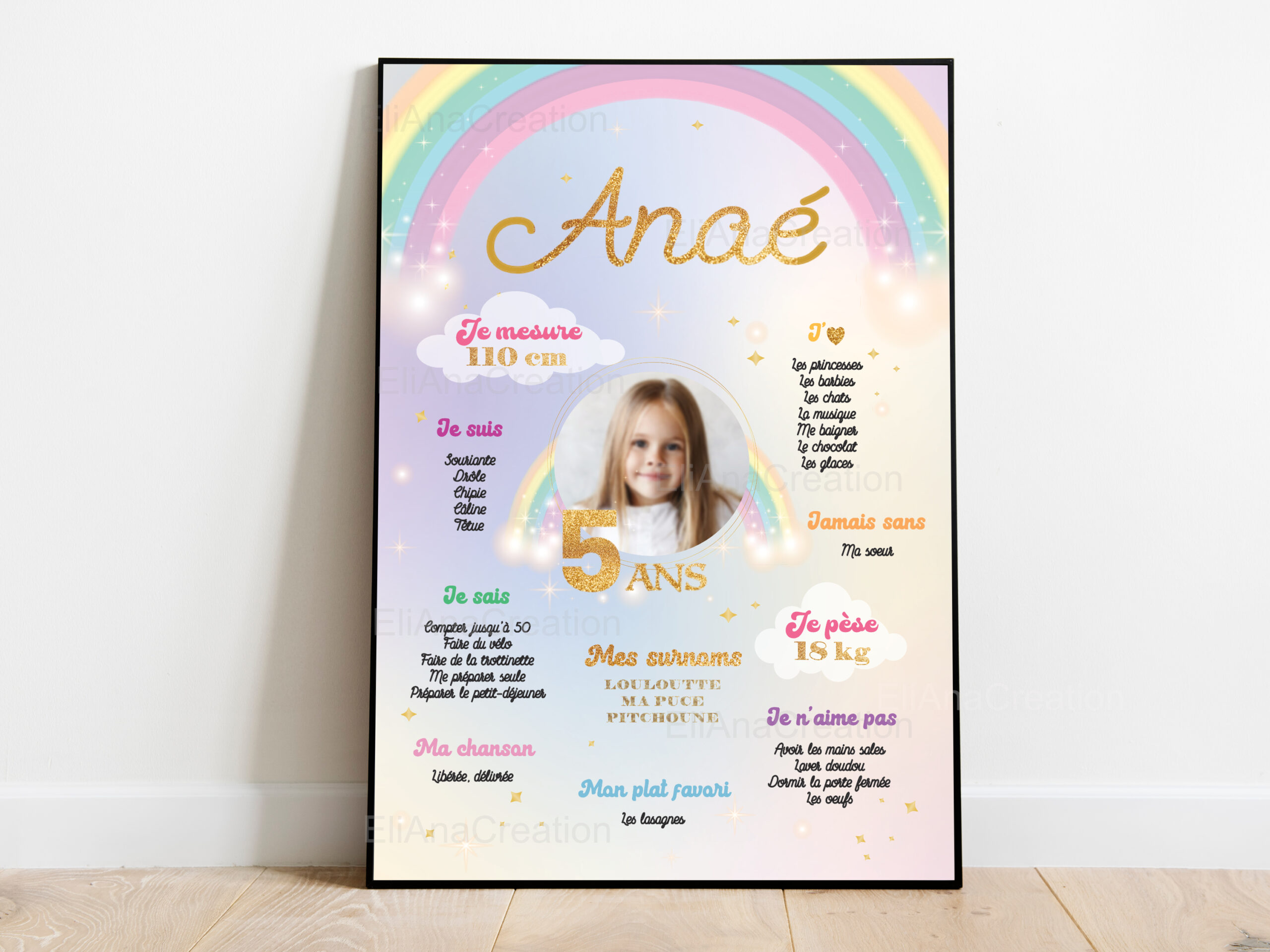 Affiche anniversaire - Thème Arc-en-Ciel