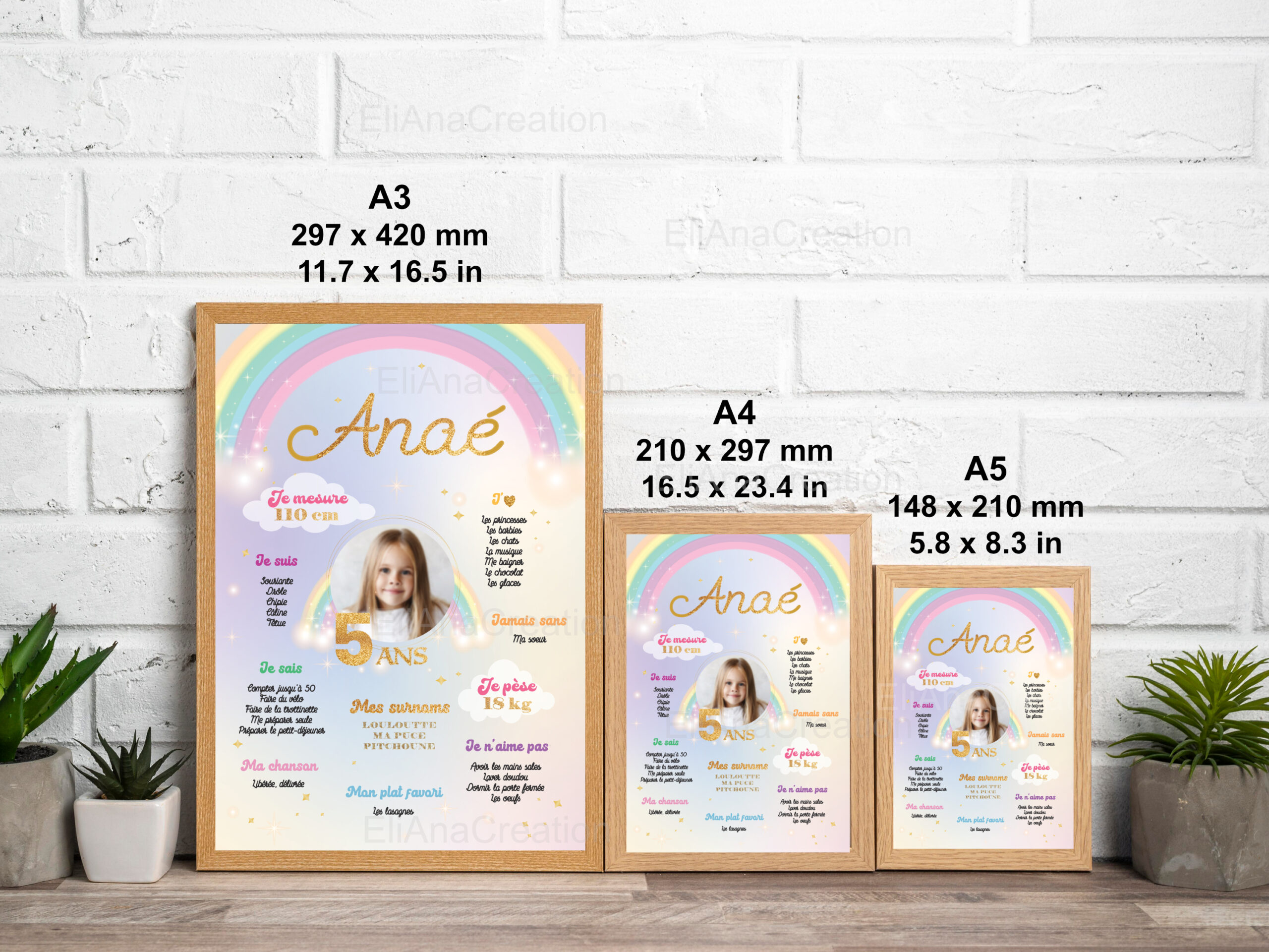 Affiche anniversaire - Thème Arc-en-Ciel