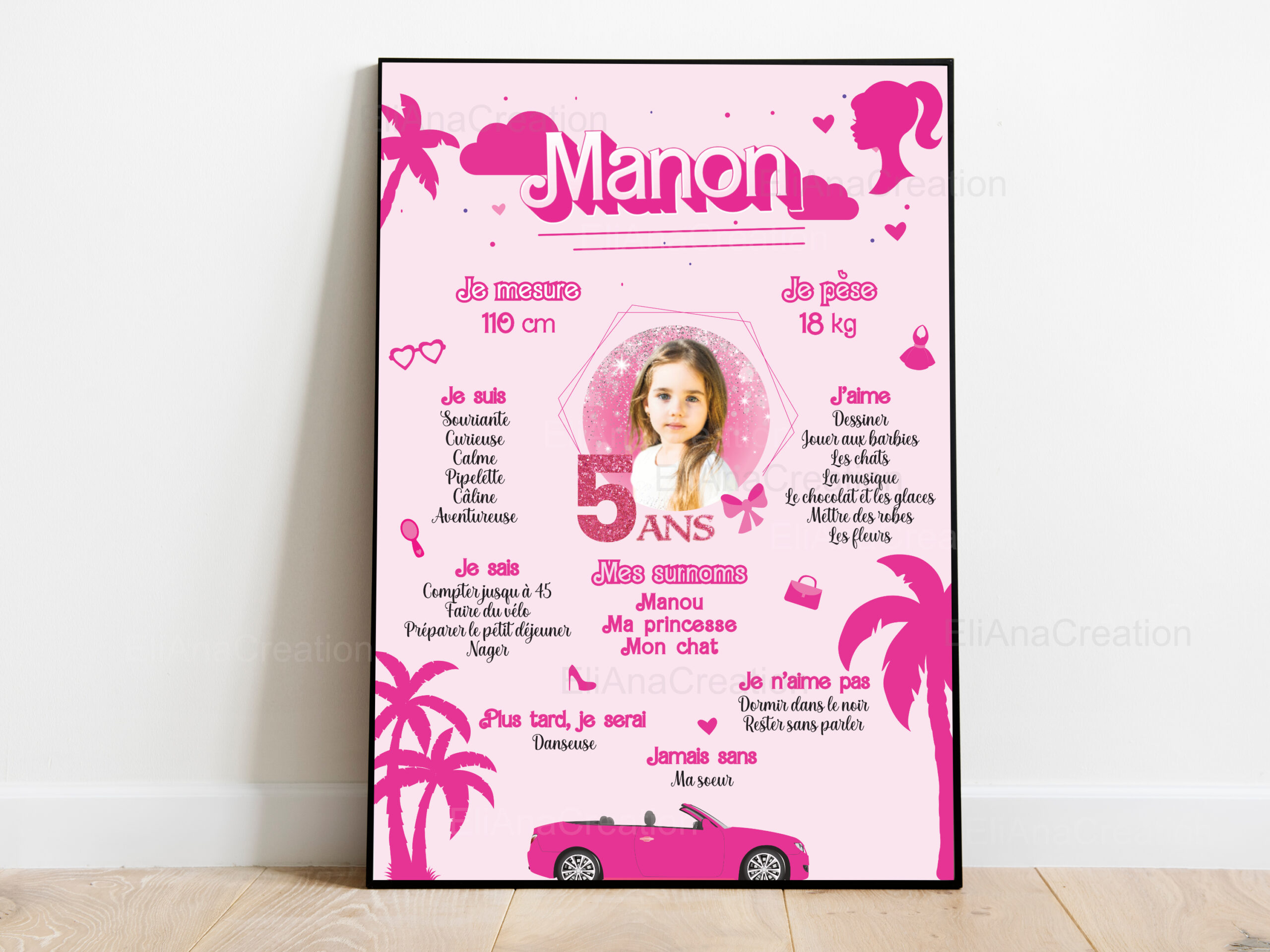 Affiche anniversaire - Thème Barbie