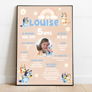 Affiche anniversaire - Thème Bluey & Bingo