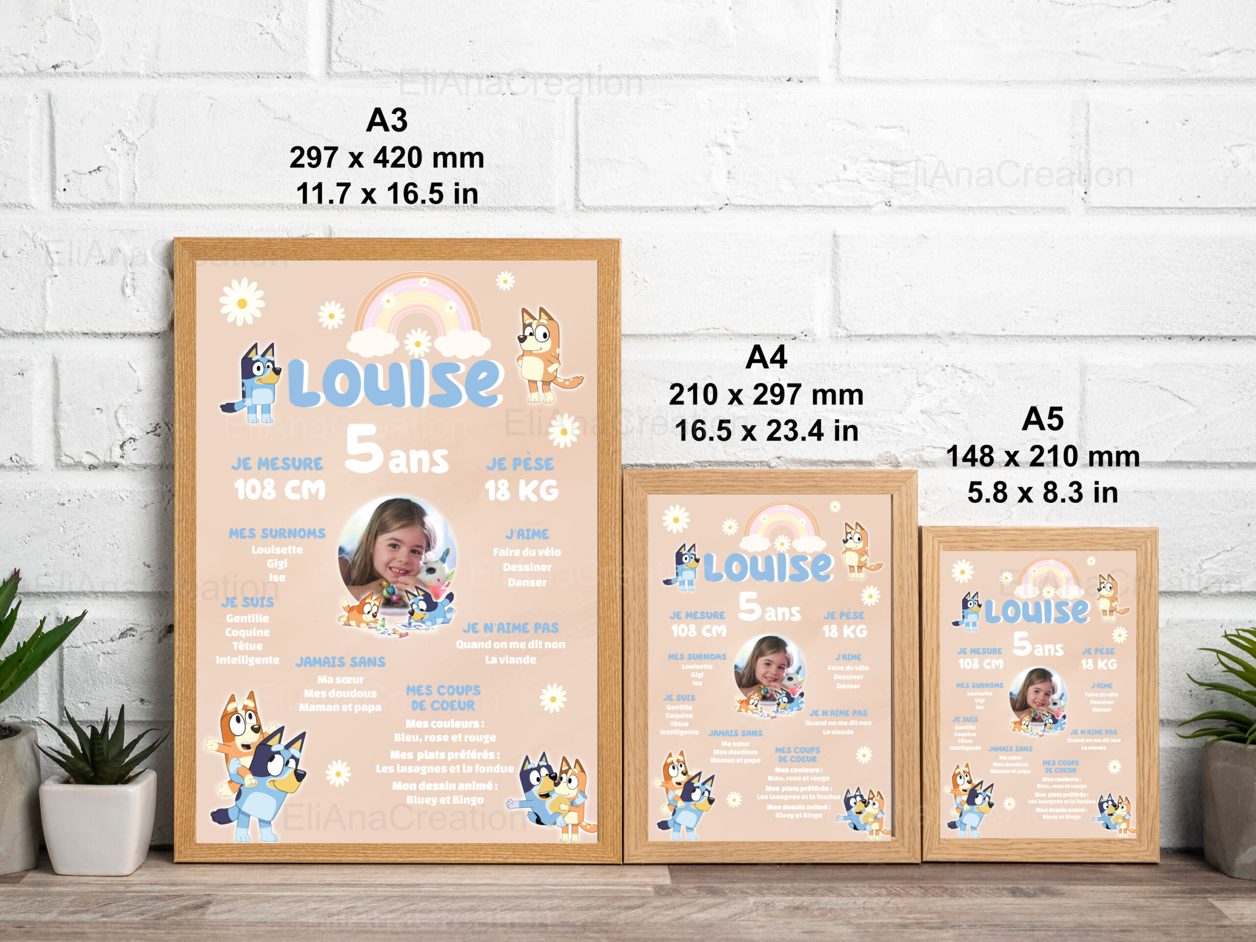 Affiche anniversaire - Thème Bluey & Bingo