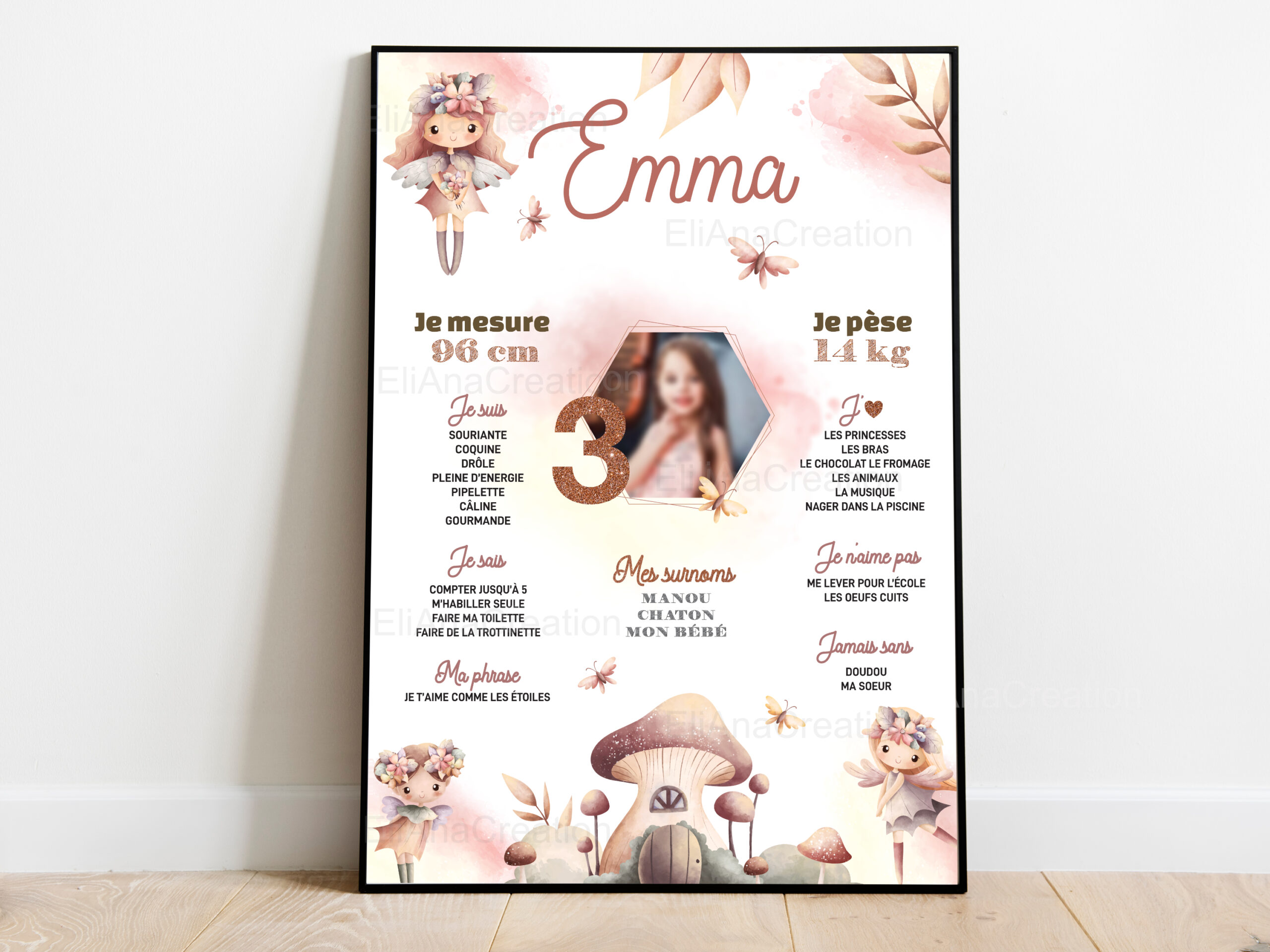 Affiche anniversaire - Thème Fées