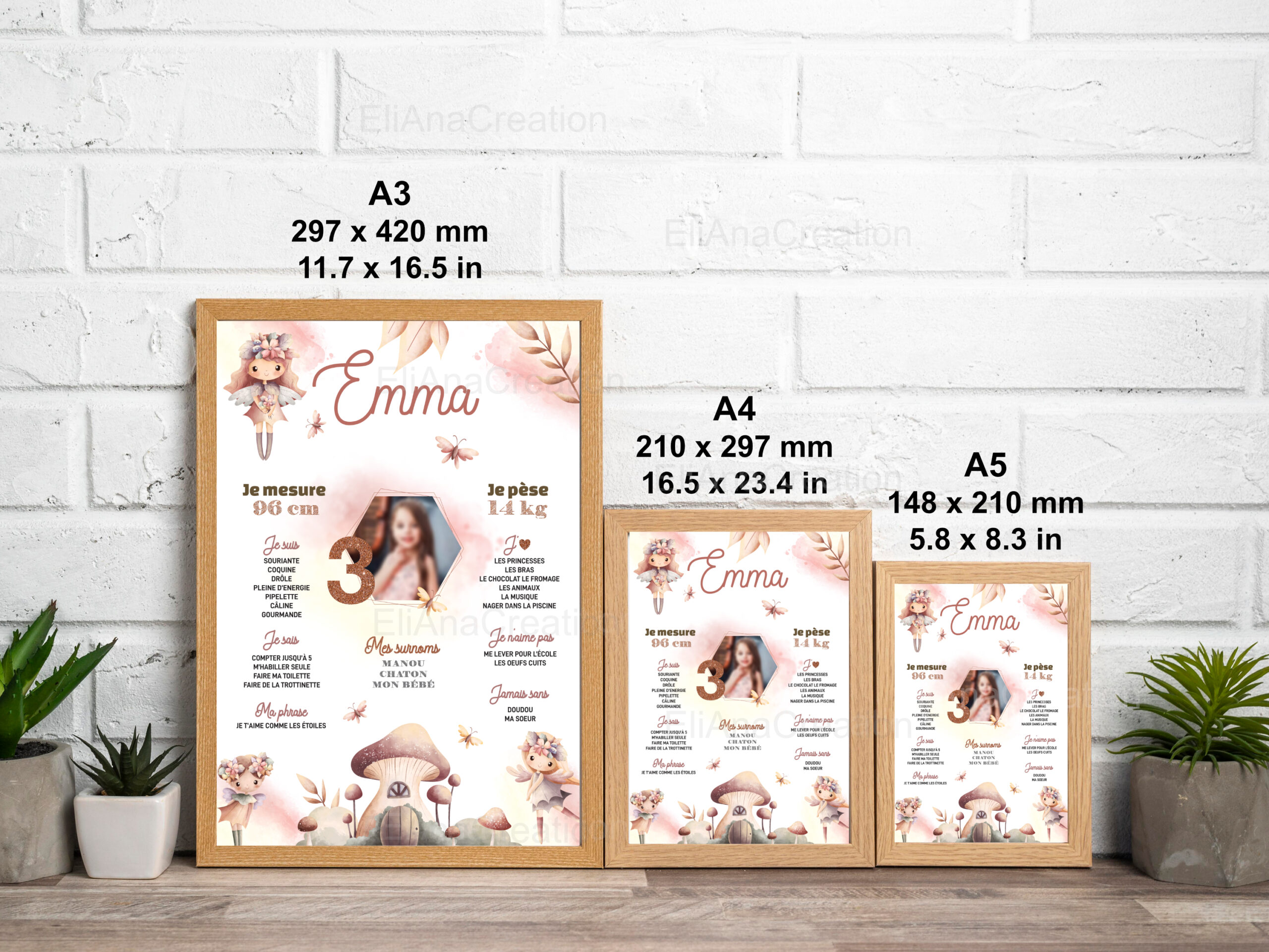 Affiche anniversaire - Thème Fées