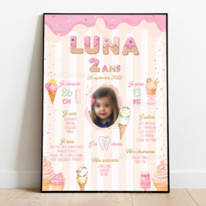 Affiche anniversaire - Thème Glace