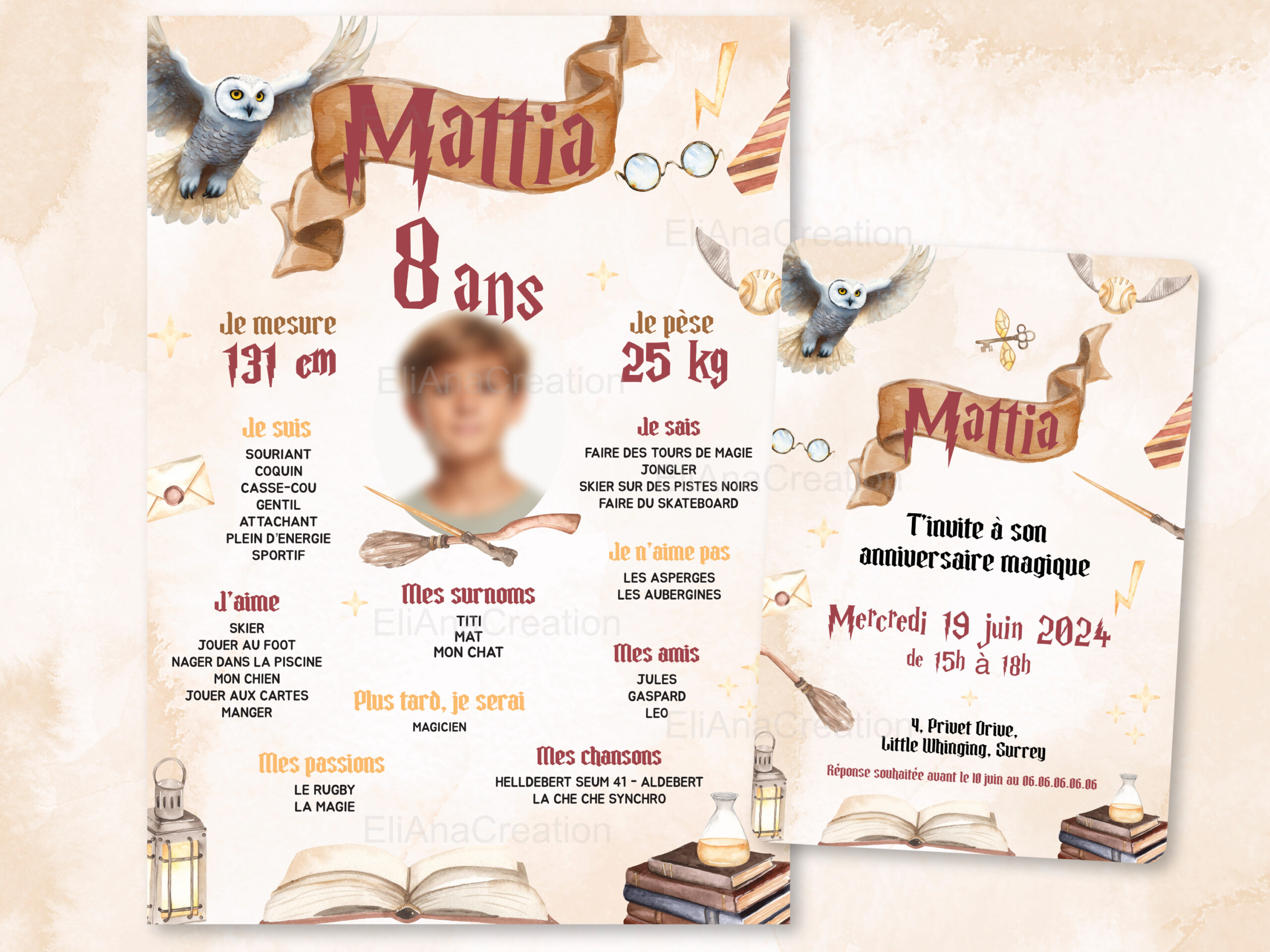 Invitation - Thème Harry Potter