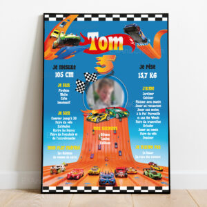 Affiche anniversaire - Thème Hot Wheels