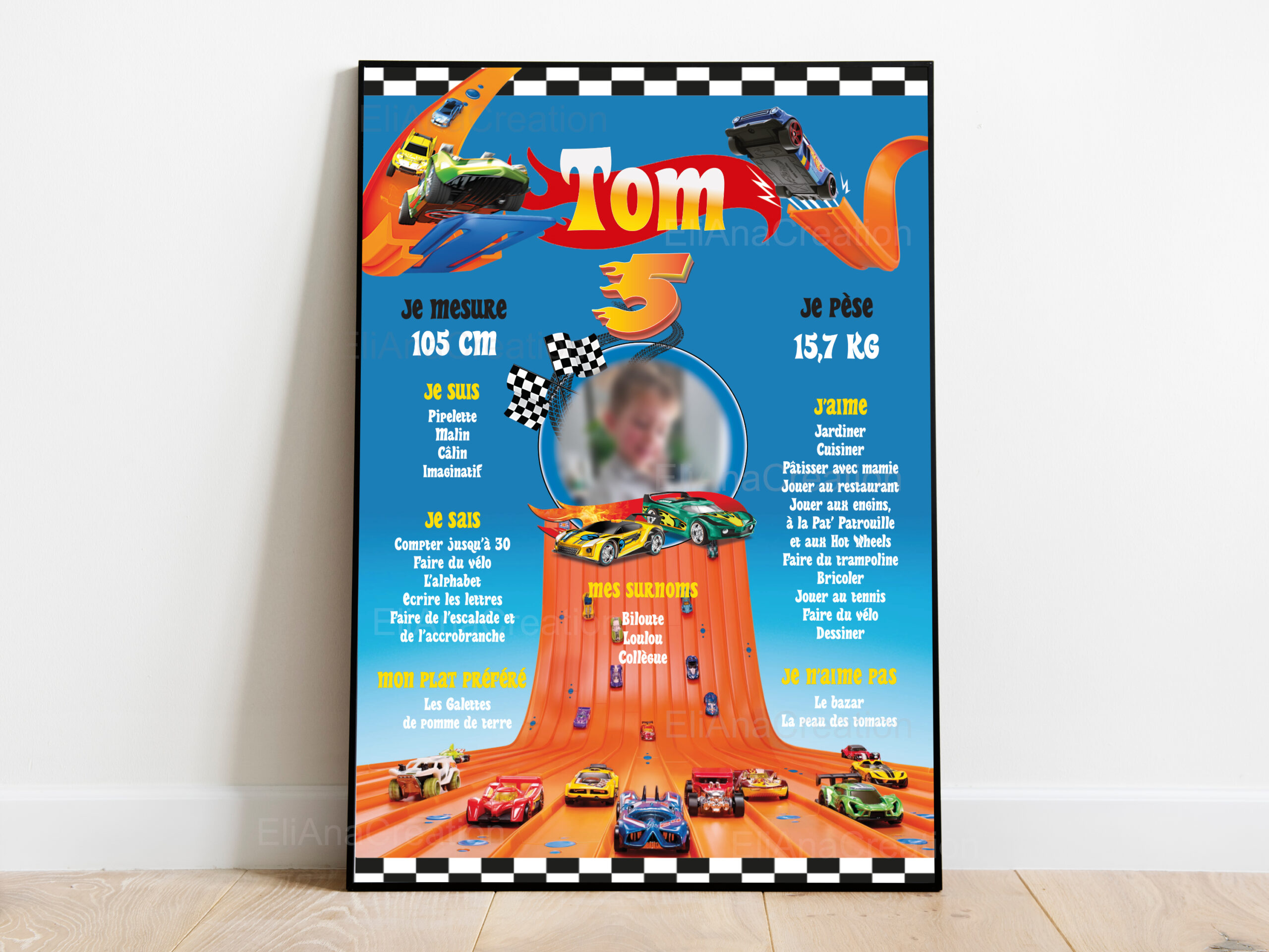 Affiche anniversaire - Thème Hot Wheels