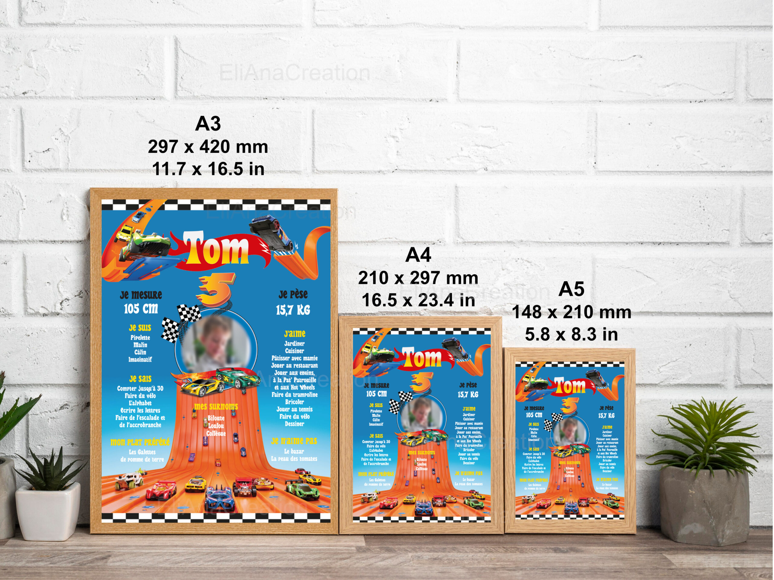 Affiche anniversaire - Thème Hot Wheels