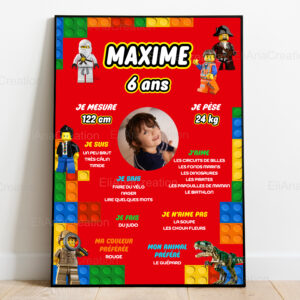 Affiche anniversaire - Thème Lego