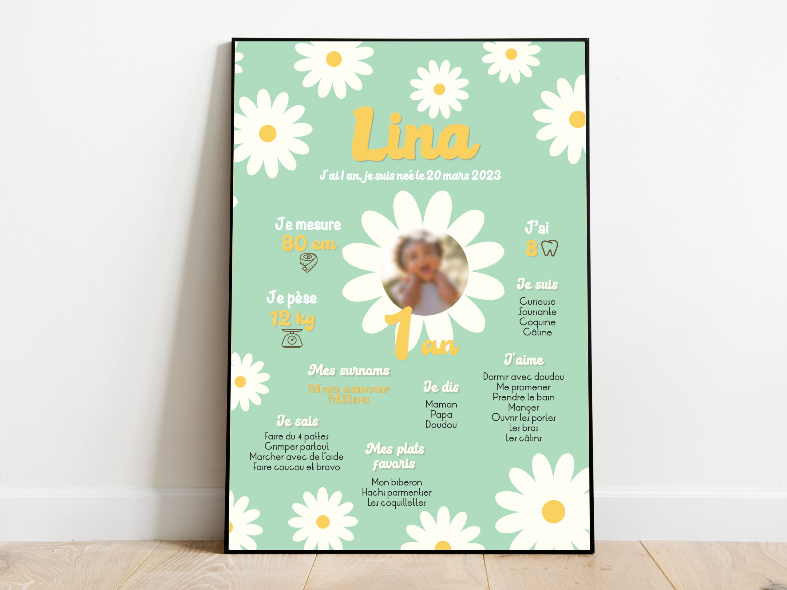 Affiche Anniversaire - Thème Marguerite