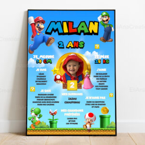 Affiche anniversaire - Thème Mario