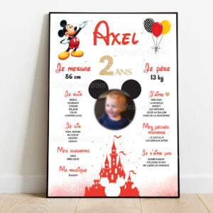 Affiche anniversaire - Thème Mickey