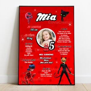 Affiche anniversaire - Thème Miraculous