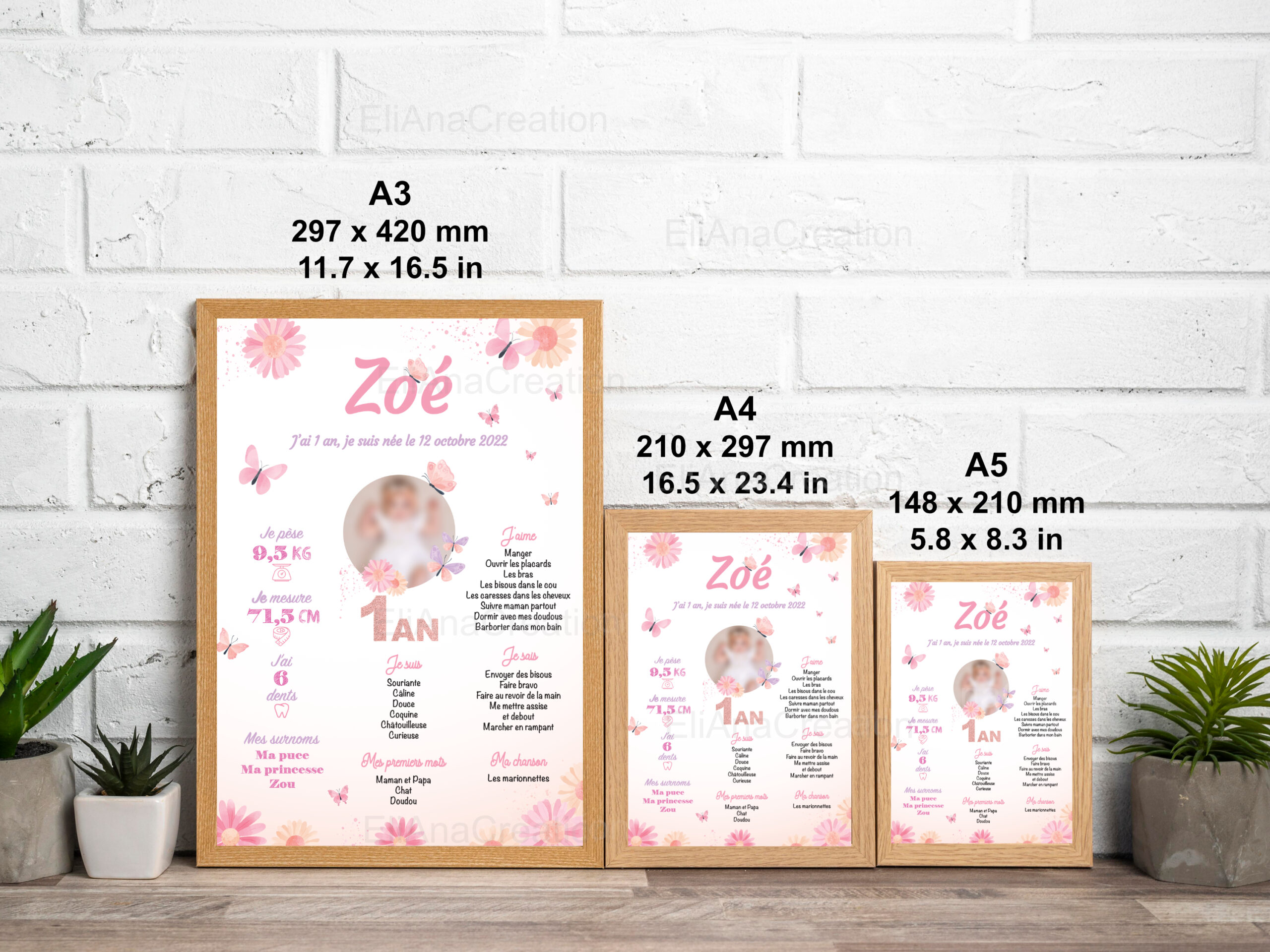 Affiche anniversaire - Thème Papillons