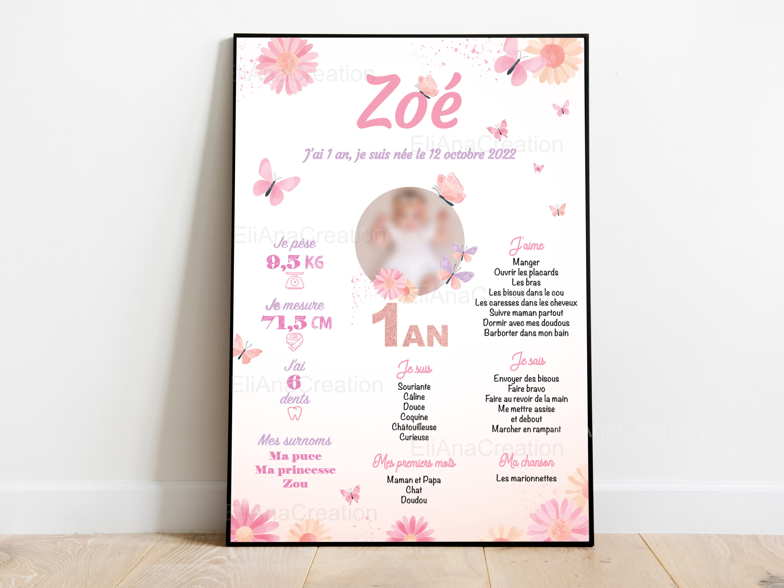 Affiche anniversaire - Thème Papillons