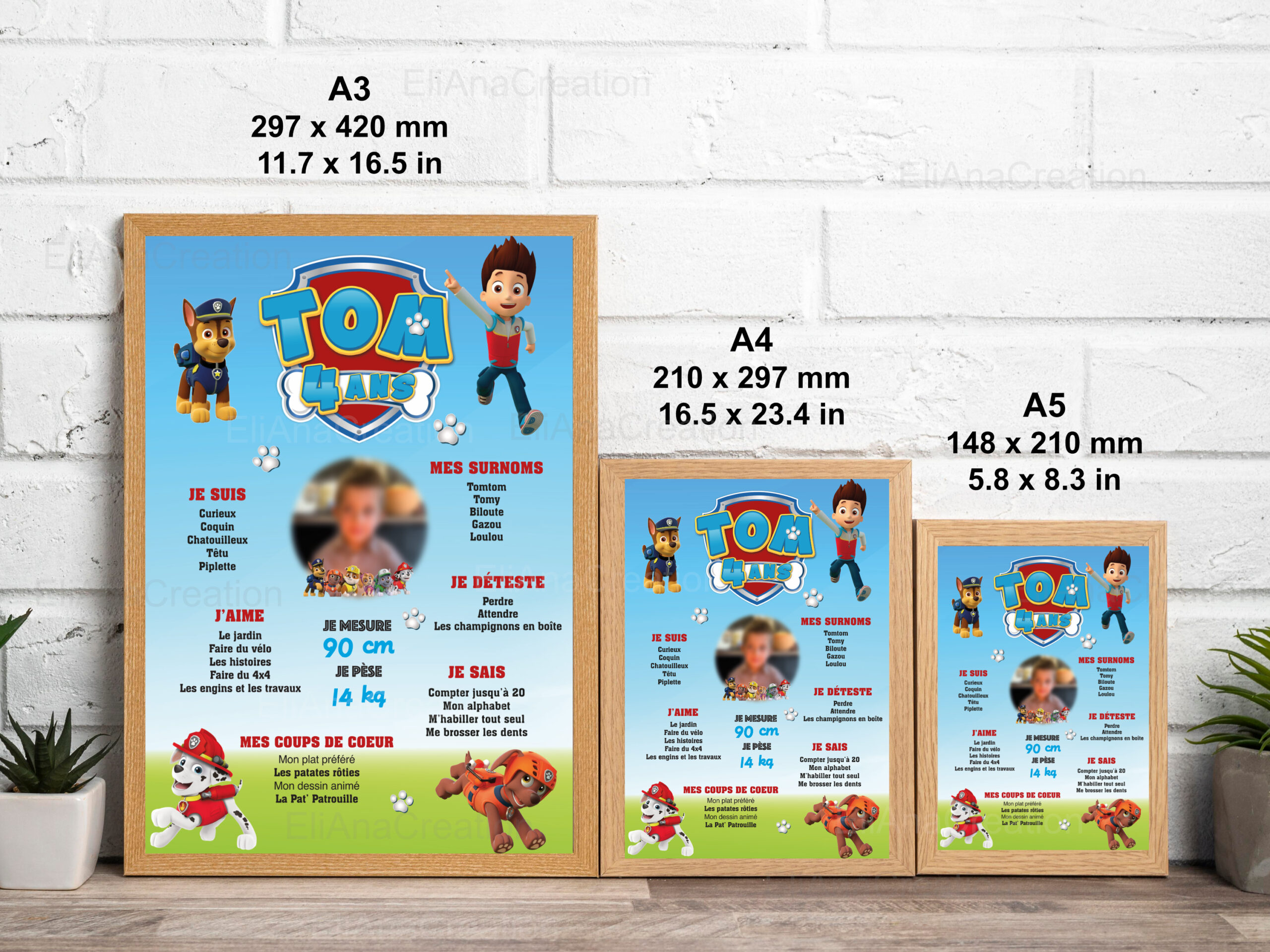 Affiche anniversaire - Thème Pat Patrouille