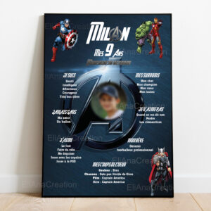 Affiche anniversaire - Thème Avengers