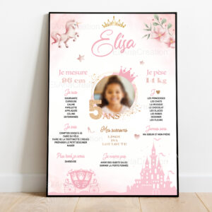 Affiche Anniversaire - Thème Princesse