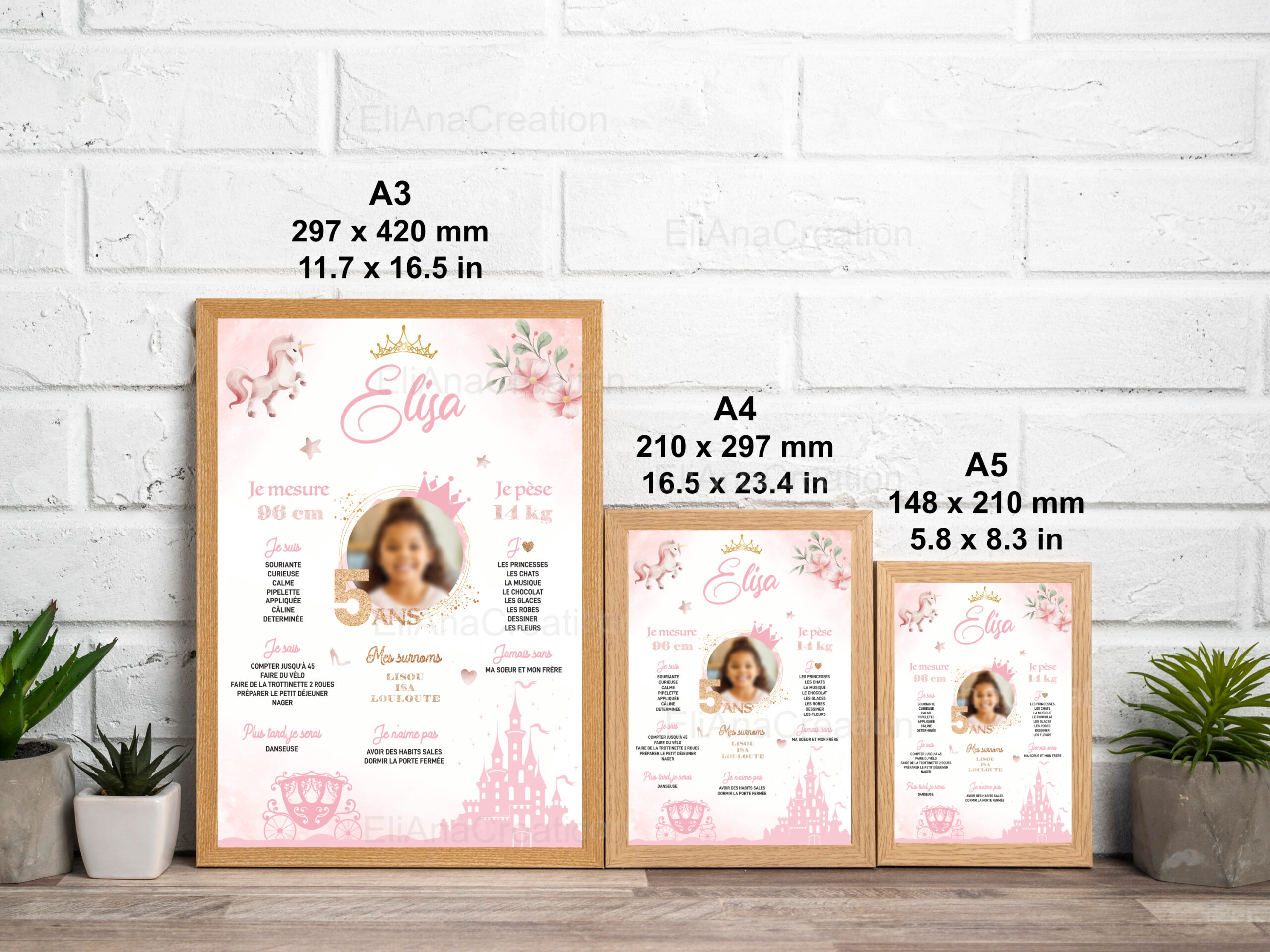 Affiche Anniversaire - Thème Princesse