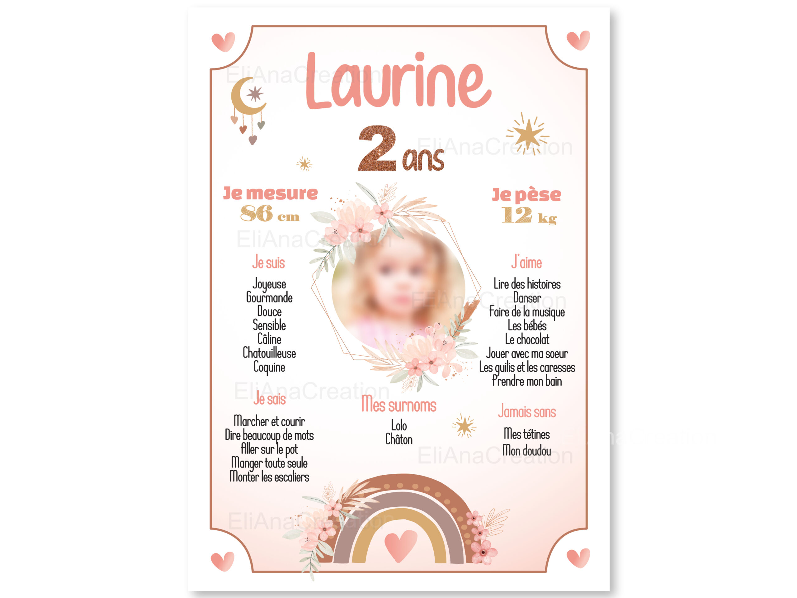 Affiche anniversaire - Thème Bohème