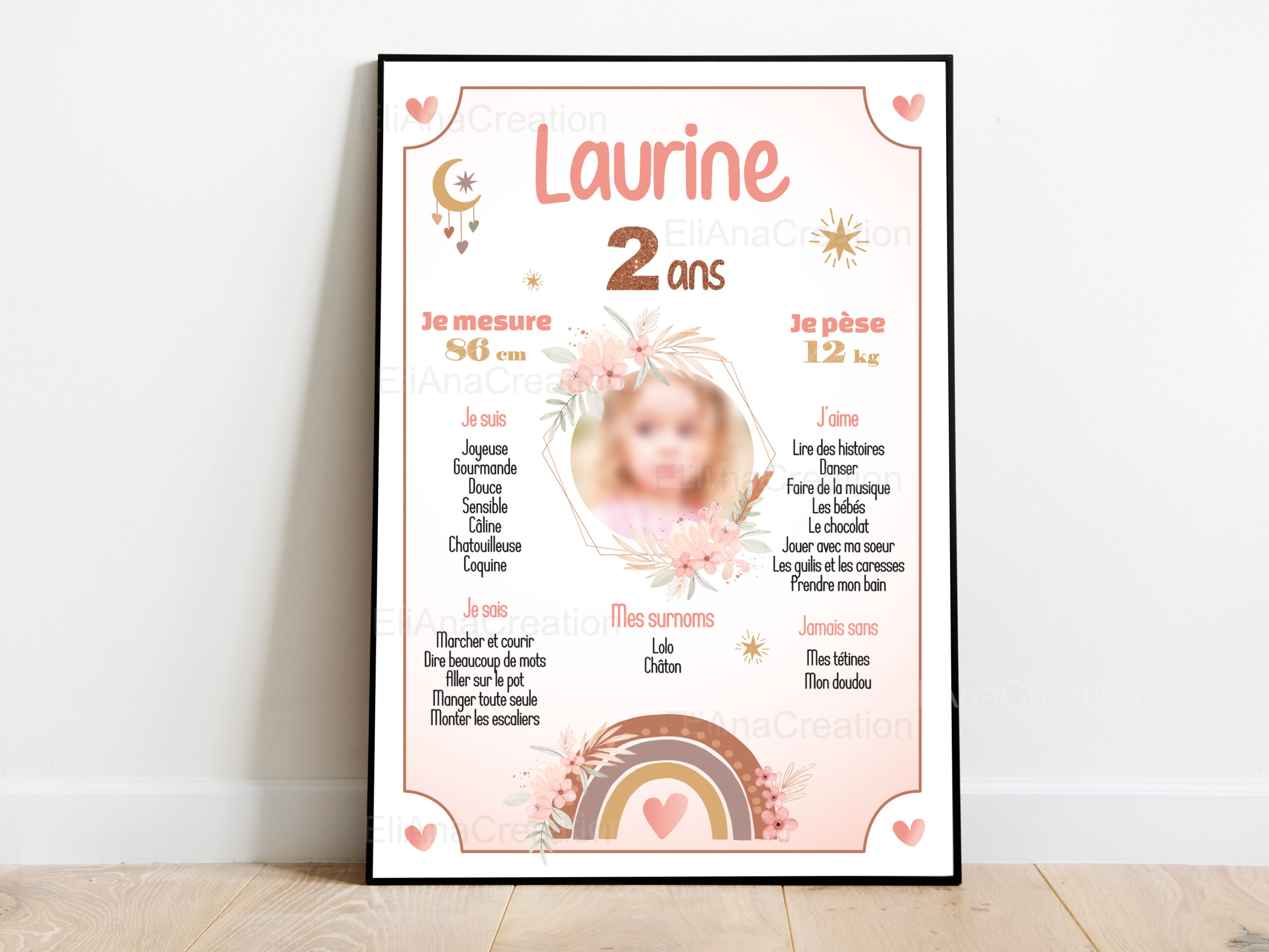 Affiche anniversaire - Thème Bohème