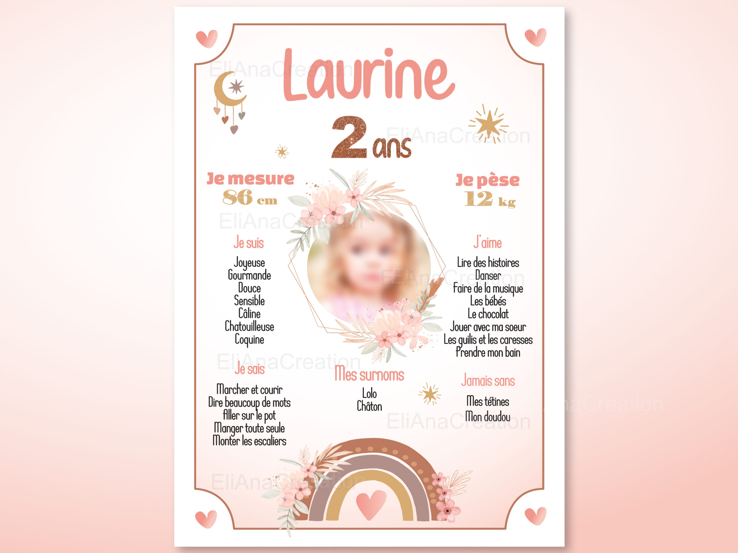 Affiche anniversaire - Thème Bohème