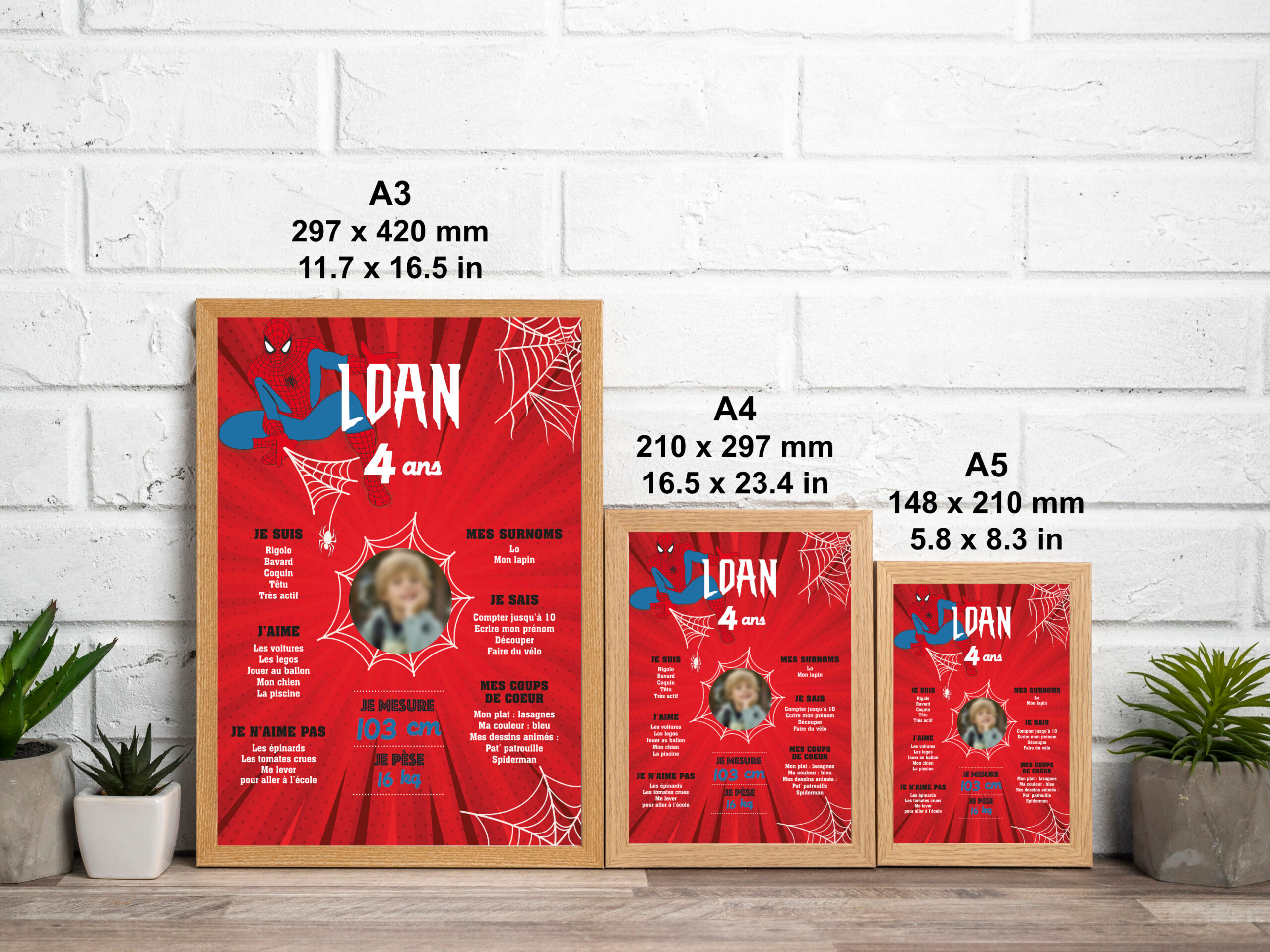 Affiche anniversaire - Thème Spiderman