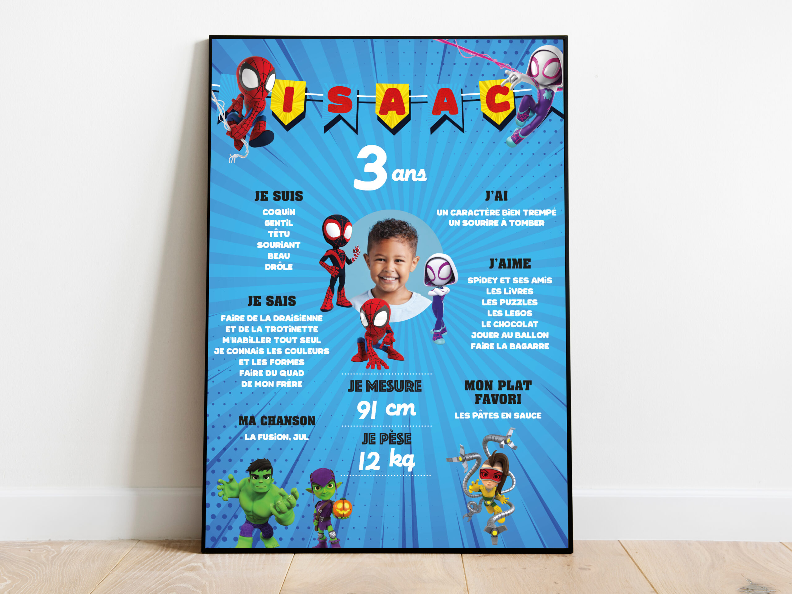 Affiche anniversaire - Thème Spidey et ses amis