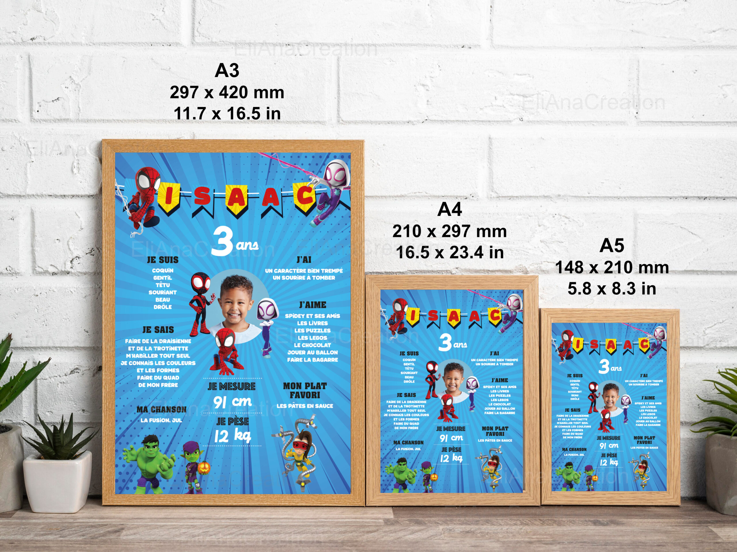 Affiche anniversaire - Thème Spidey et ses amis