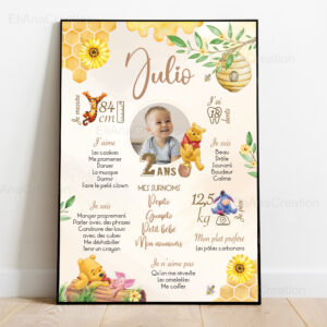 Affiche anniversaire - Thème Winnie l'Ourson