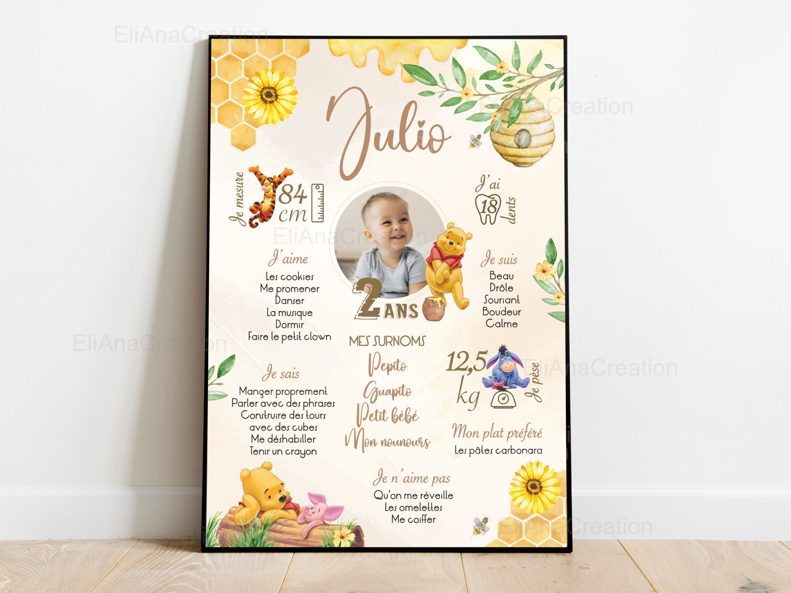 Affiche anniversaire - Thème Winnie l'Ourson