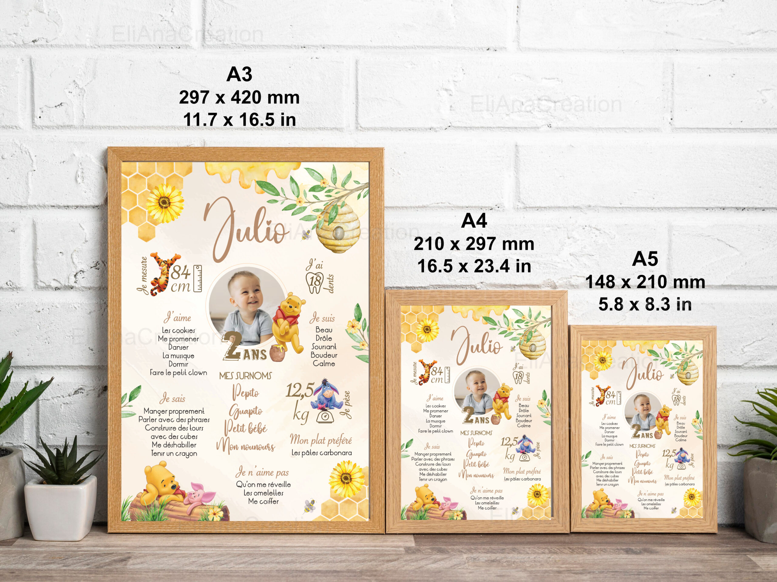 Affiche anniversaire - Thème Winnie l'Ourson