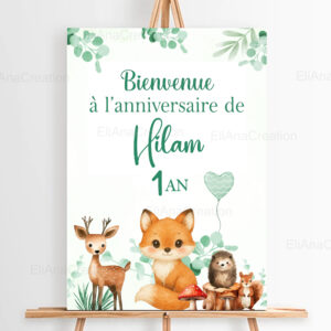 Affiche Bienvenue Renard & Animaux de la Forêt