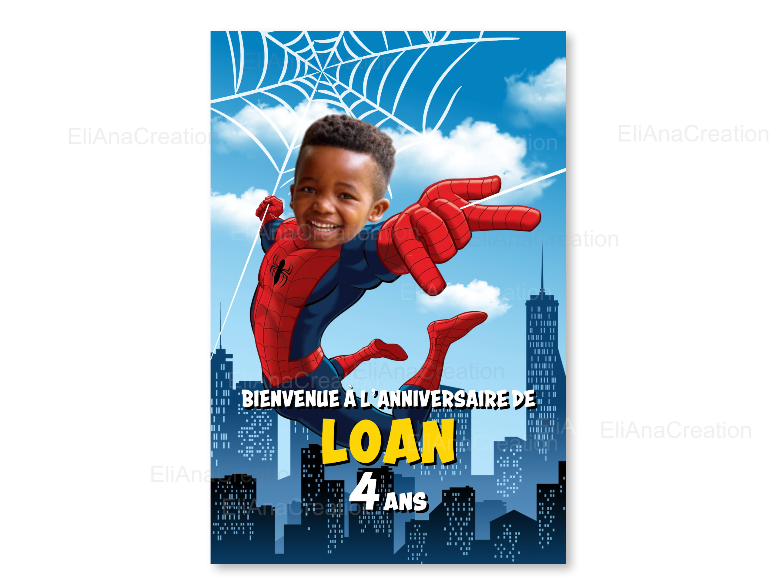 Affiche Bienvenue - Thème Spiderman
