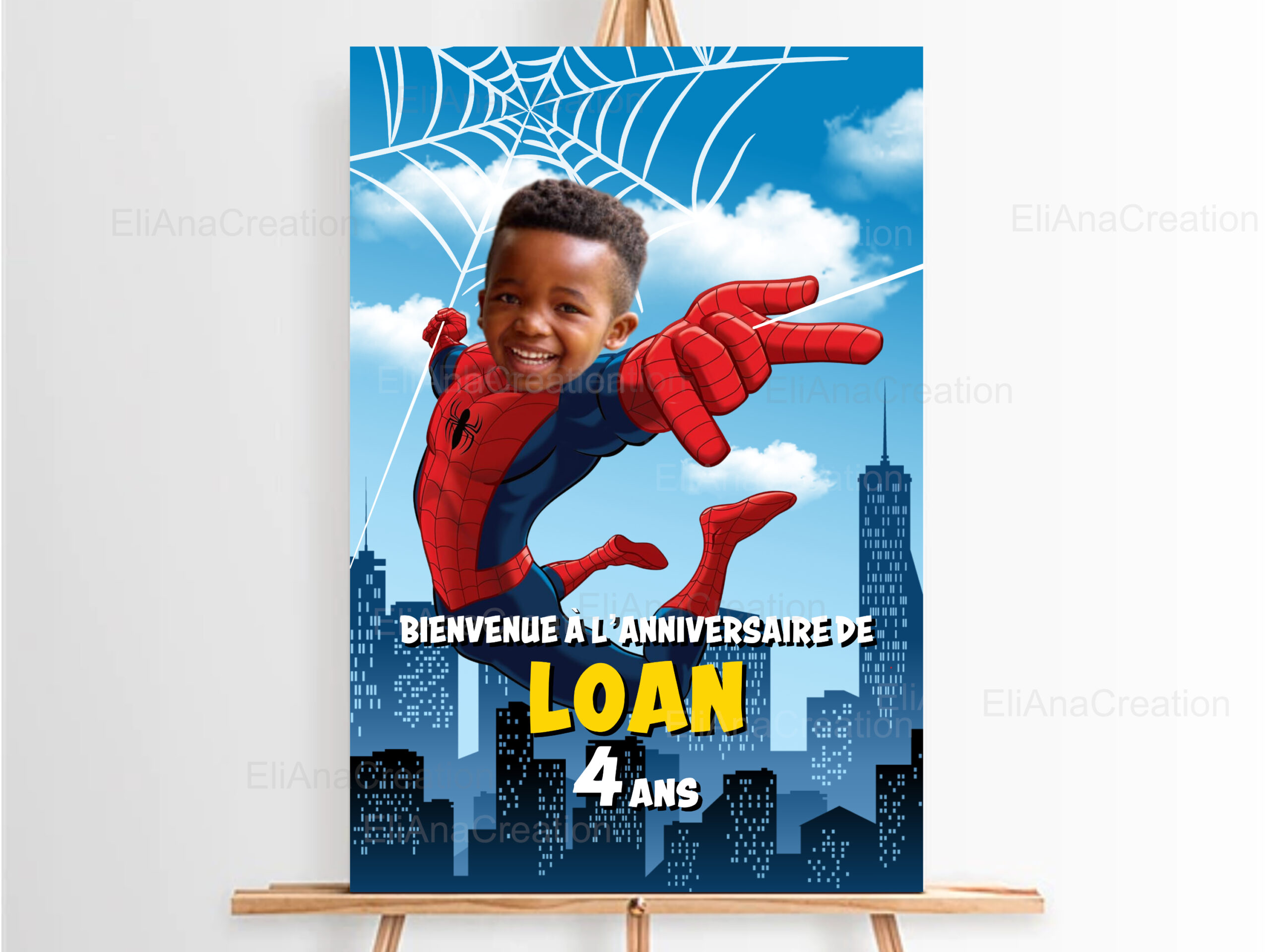 Affiche Bienvenue - Thème Spiderman
