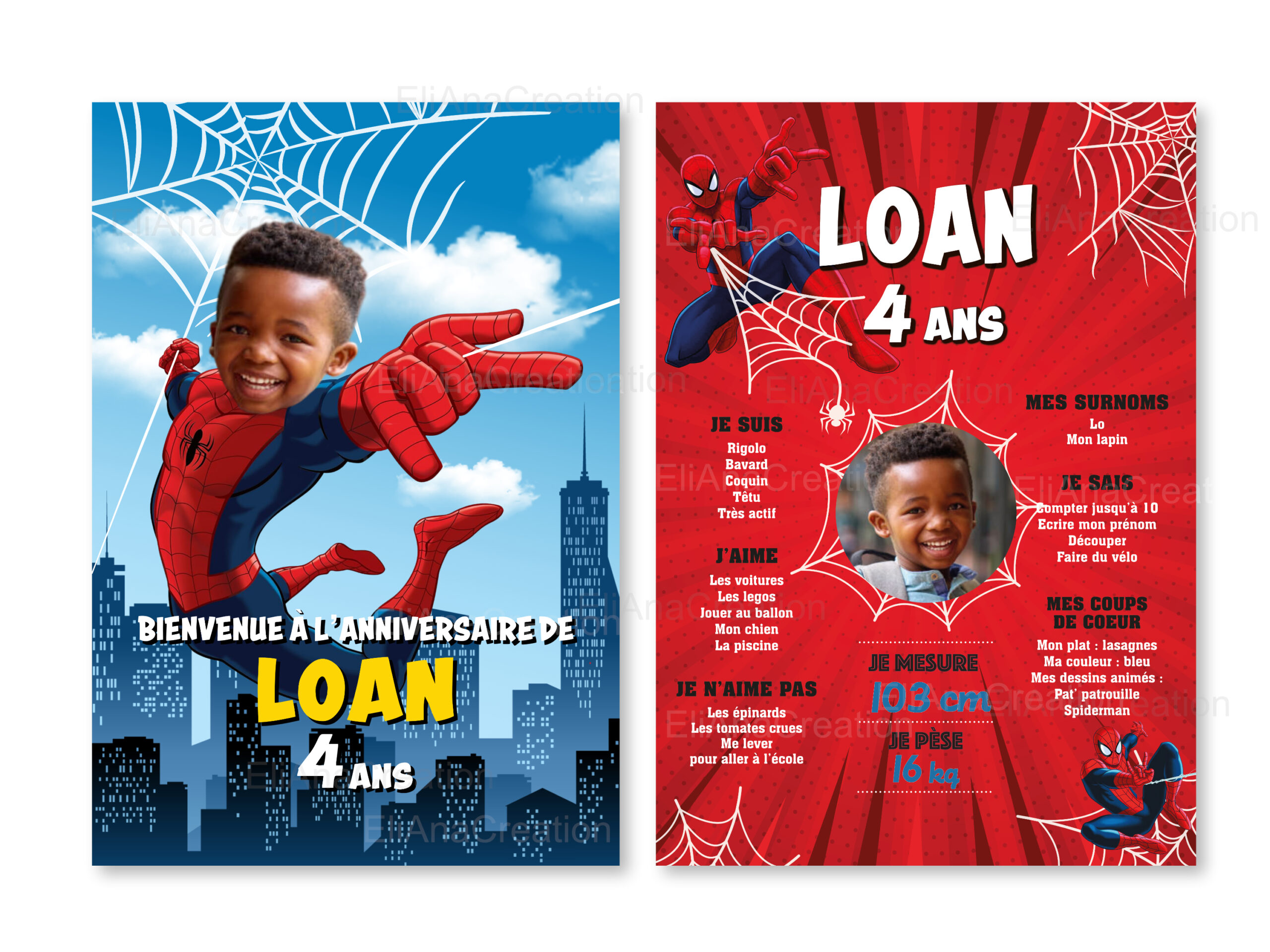 Affiche Bienvenue - Thème Spiderman