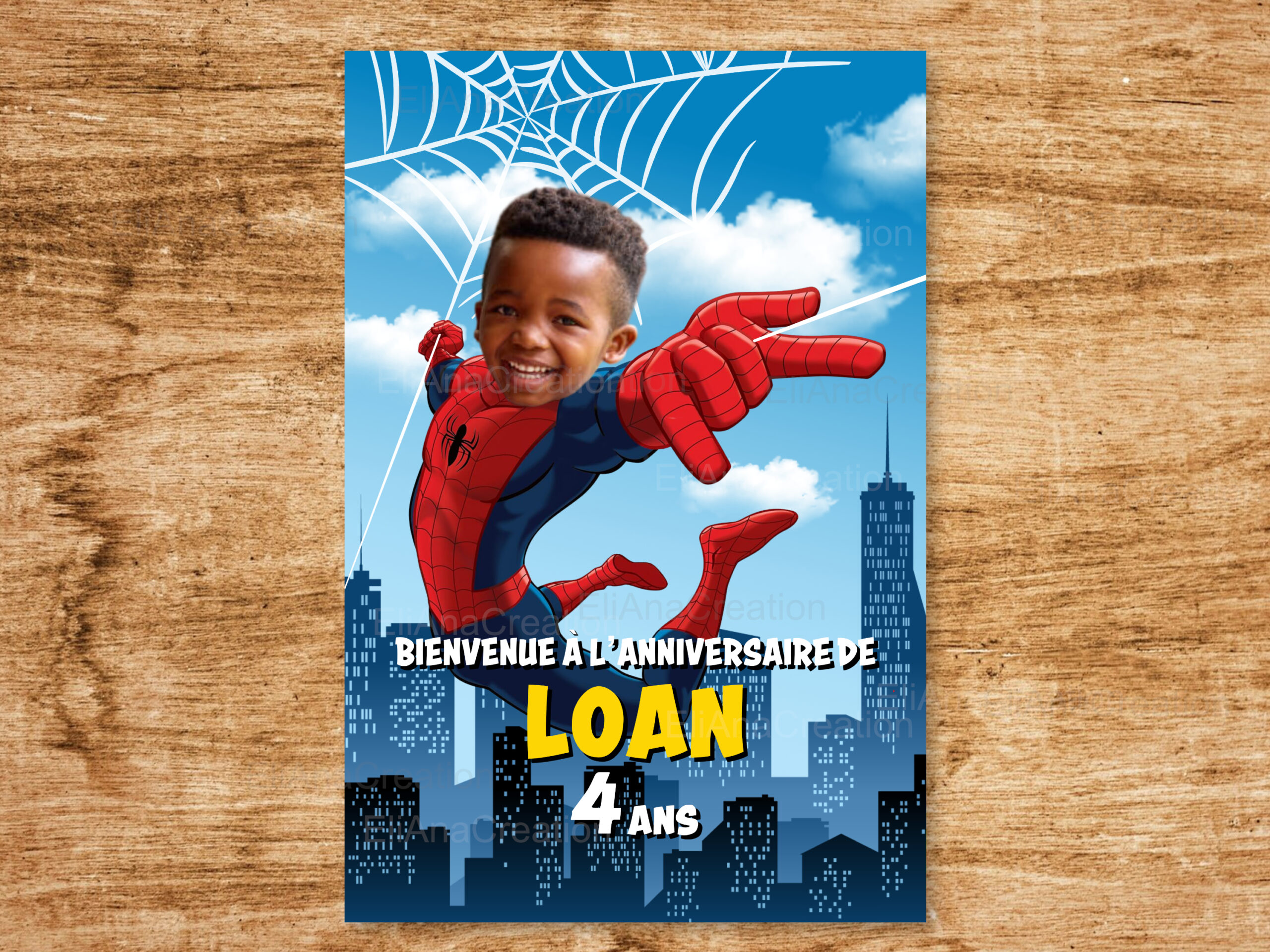 Affiche Bienvenue - Thème Spiderman