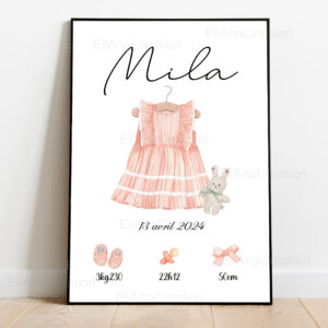 Affiche naissance - Thème Baby Girl