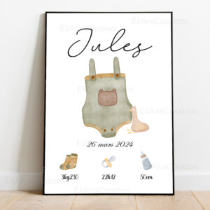 Affiche naissance - Thème Baby Boy