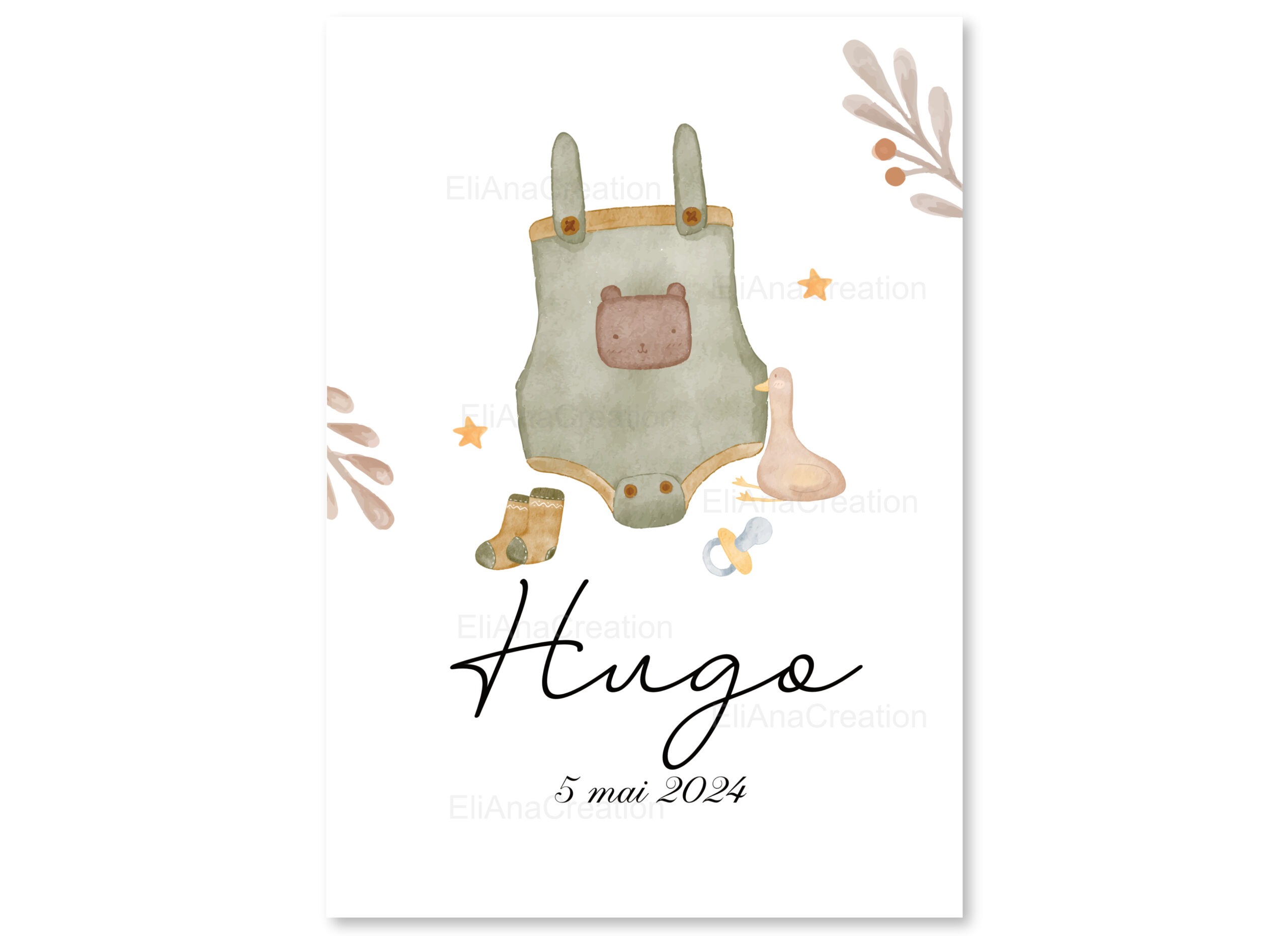 Affiche naissance - Thème Baby Boy