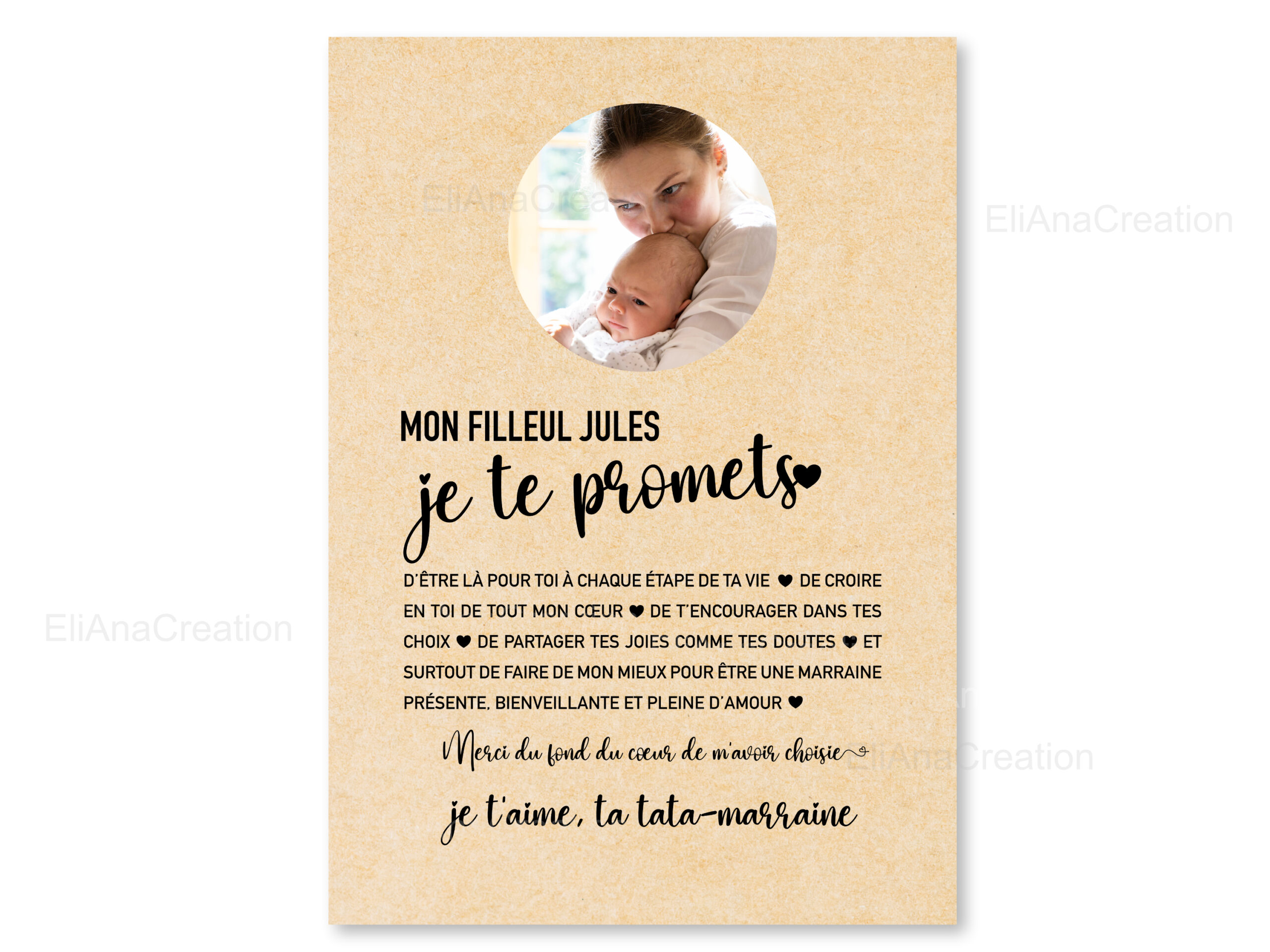 Affiche - Promesse Marraine - Parrain