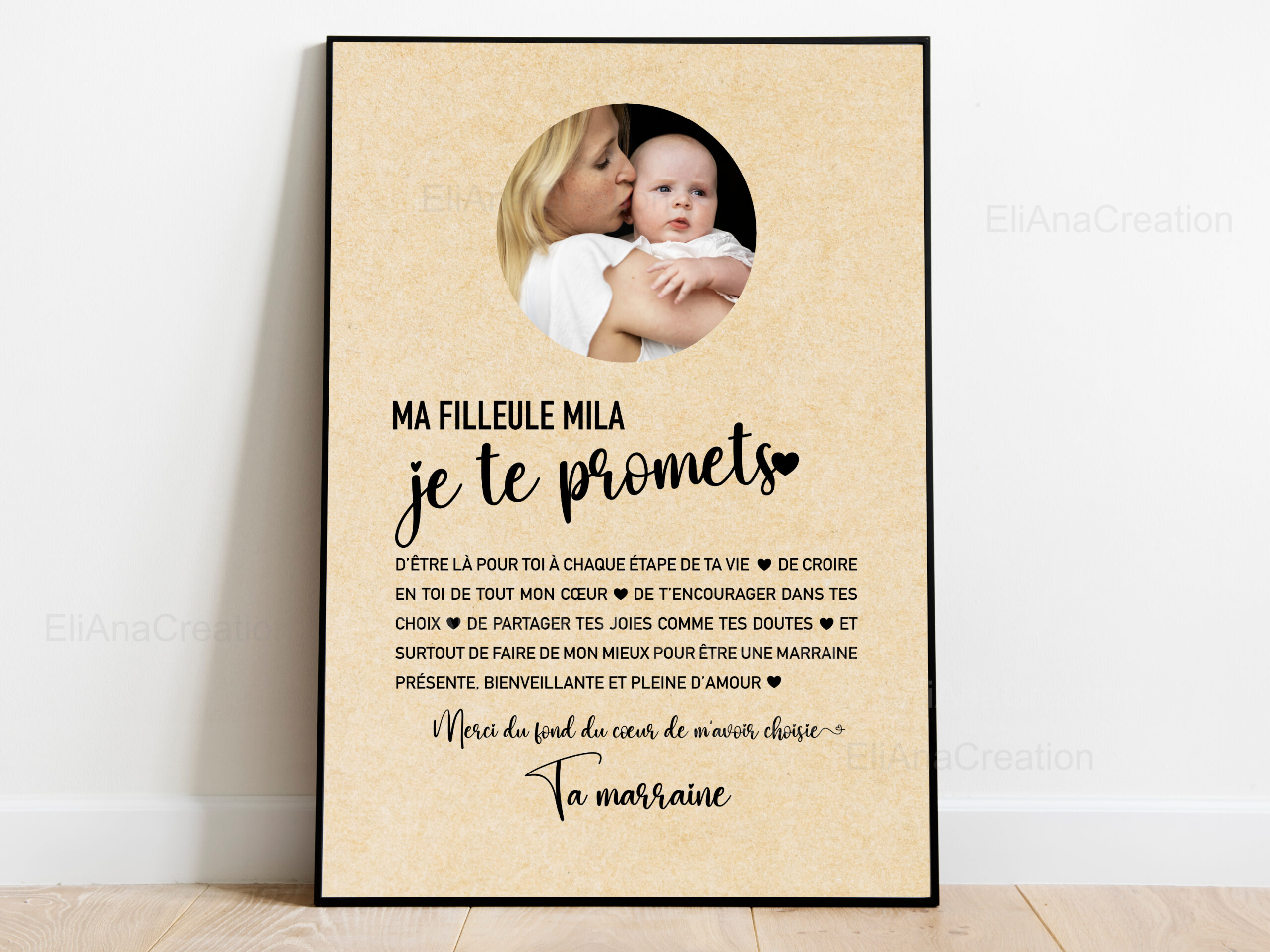 Affiche - Promesse Marraine - Parrain