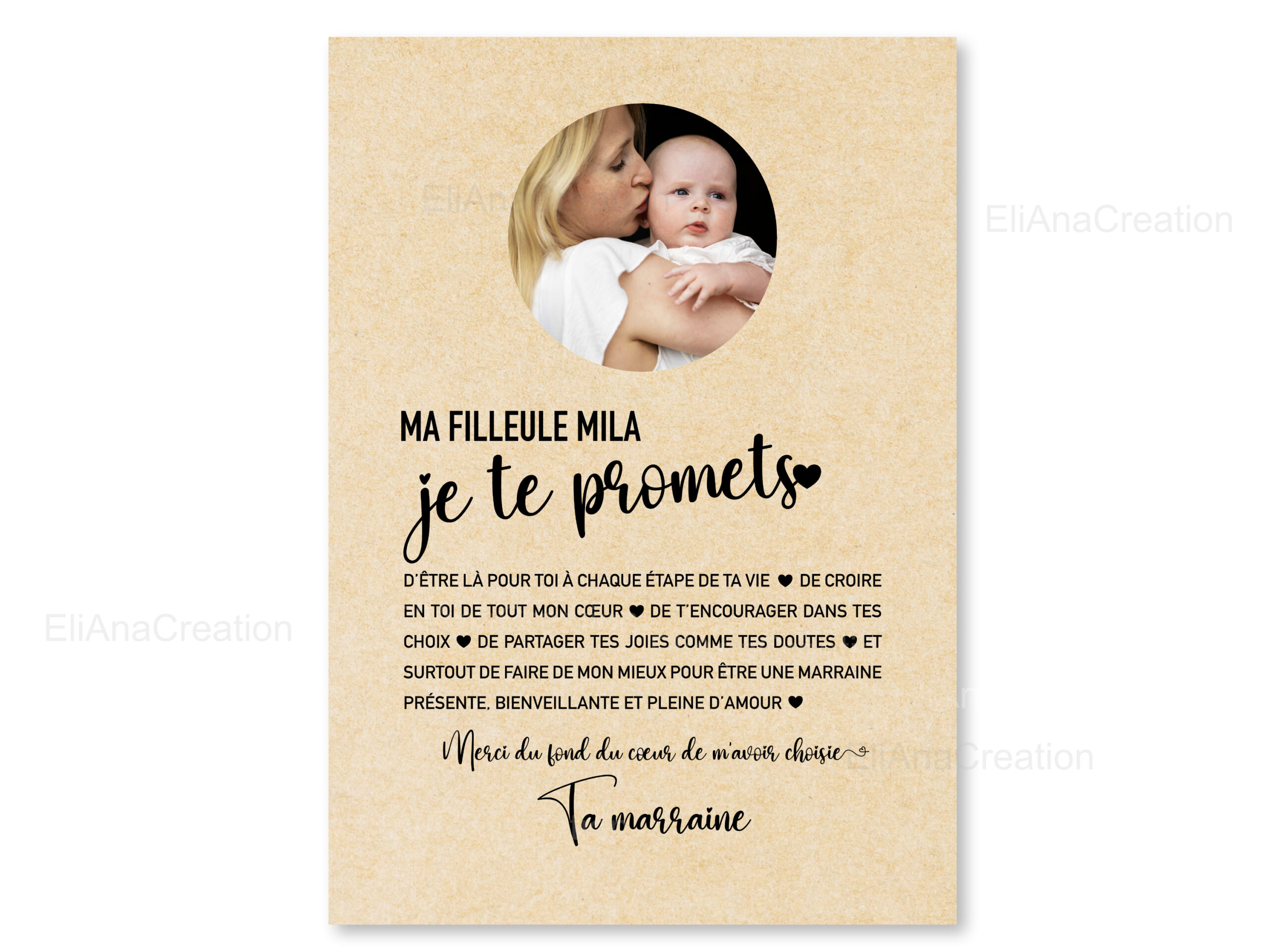 Affiche - Promesse Marraine - Parrain