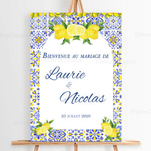 affiche bienvenue personnalisée Mariage thème Dolce Vita